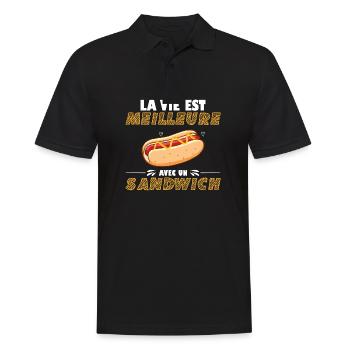 Humour sandwich - Polo Homme - noir - Devant - Kai (181cm)