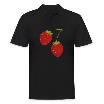 Strawberries - Men's Polo Shirt - black - Front - Kai (181cm)