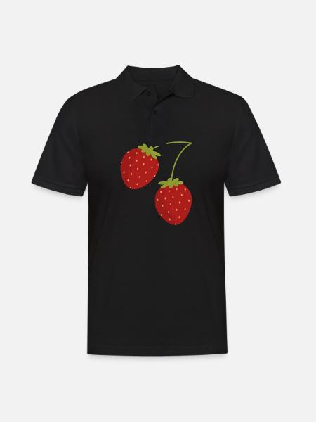 Strawberries - Men's Polo Shirt - black