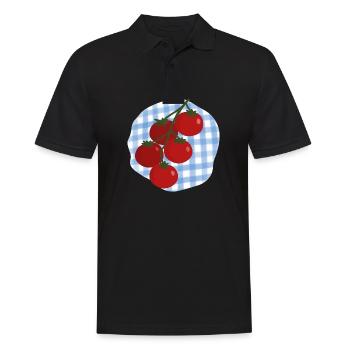 Tomaten - Männer Poloshirt - Schwarz - Vorne - Kai (181cm)