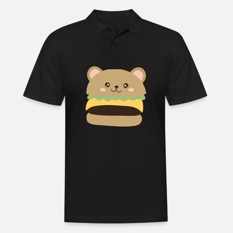 Bär Burger - Männer Poloshirt - Schwarz