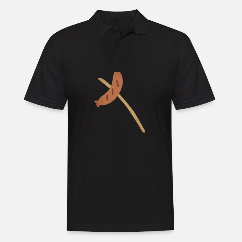 Bratwurst sur un bâton - Polo Homme - noir