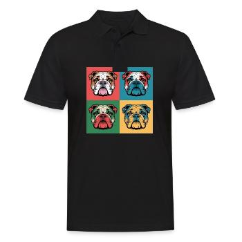 Un bulldog avec un style pop art - Polo Homme - noir - Devant - Kai (181cm)