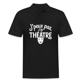 Ich kann kein Theater haben - Männer Poloshirt - Schwarz - Vorne - Kai (181cm)