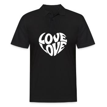 Liebe Liebe Liebe Liebe - Männer Poloshirt - Schwarz - Vorne - Kai (181cm)