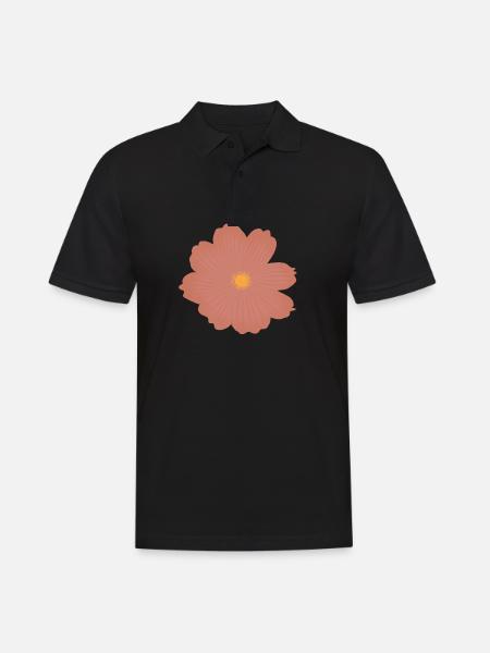 Pink Flower - Men's Polo Shirt - black