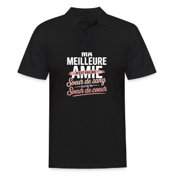 Ma Meilleure Amie Soeur De Sang Soeur De Coeur - Polo Homme - noir - Devant - Kai (181cm)
