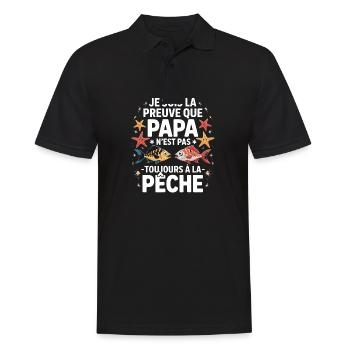 Daddy Fishing Fisherman Baby Infant Birth - Men's Polo Shirt - black - Front - Kai (181cm)