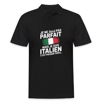 I'm Not Perfect But Italian Humor Gift - Men's Polo Shirt - black - Front - Kai (181cm)