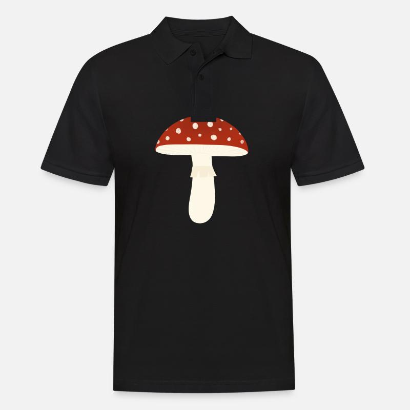 Toadstool Fly Agaric Mushroom - Men's Polo Shirt - black