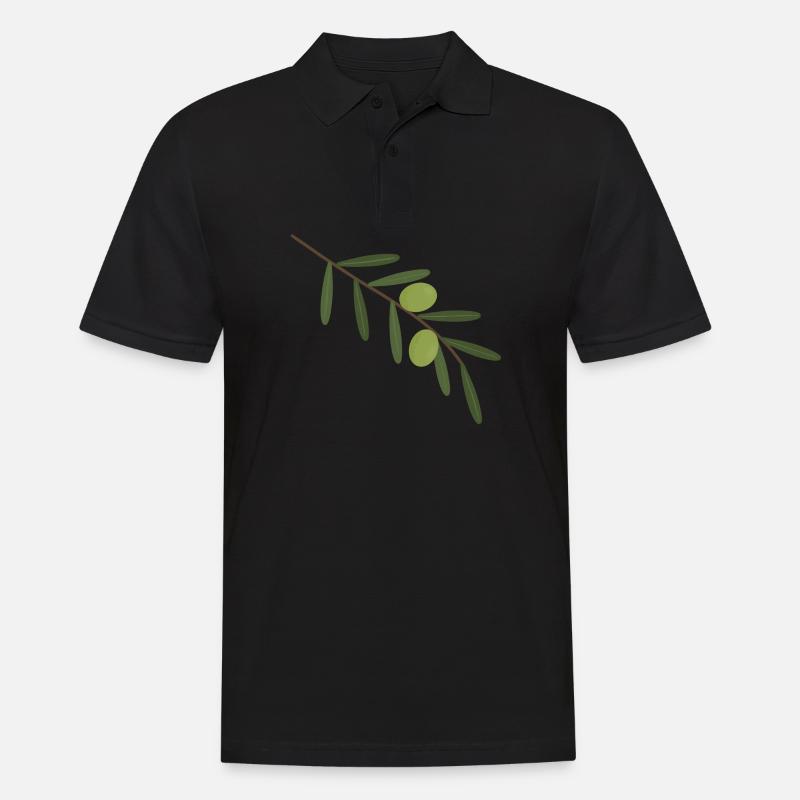 Olivenzweig - Männer Poloshirt - Schwarz
