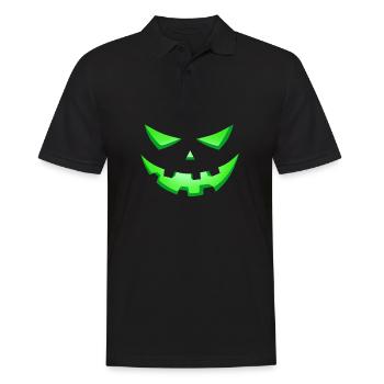 yeux vert monstre, visage effrayant halloween - Polo Homme - noir - Devant - Kai (181cm)