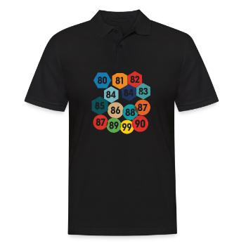 80er Jahre Autoaufkleber - Männer Poloshirt - Schwarz - Vorne - Kai (181cm)