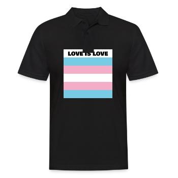 LOVE IS LOVE TRANS Flagge - Männer Poloshirt - Schwarz - Vorne - Kai (181cm)