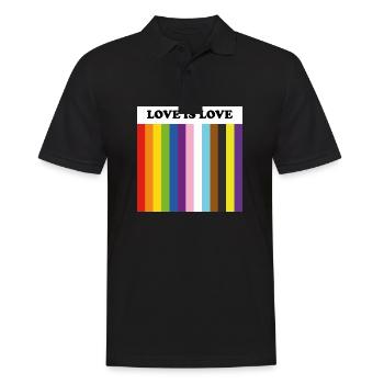 Inclusive Pride love is love - Men's Polo Shirt - black - Front - Kai (181cm)