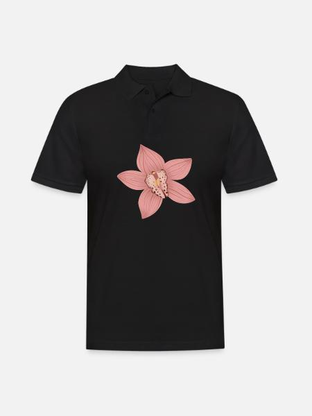 Fleur d’orchidée rose - Polo Homme - noir