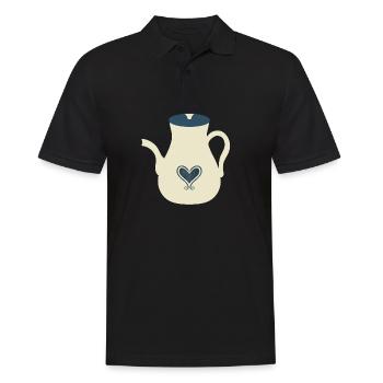 Teekanne - Männer Poloshirt - Schwarz - Vorne - Kai (181cm)
