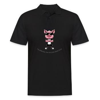 Grunge Pig – Je suis délicieux, mais pas ta foutue nourriture - Polo Homme - noir - Devant - Kai (181cm)