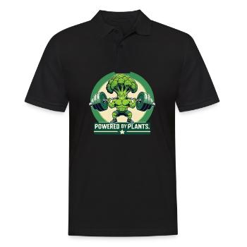Alimenté par des protéines – Fun Fitness Brocoli - Polo Homme - noir - Devant - Kai (181cm)