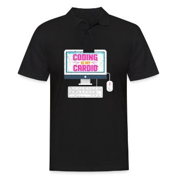 Coding is my cardio - Männer Poloshirt - Schwarz - Vorne - Kai (181cm)