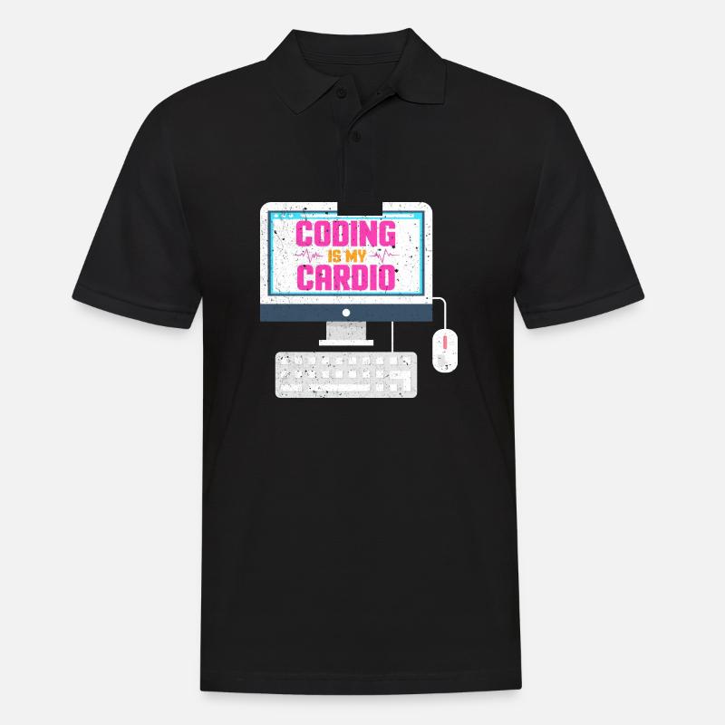 Coding is my cardio - Männer Poloshirt - Schwarz
