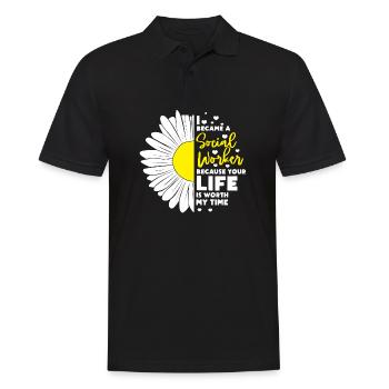 I became a social worker because your life is - Männer Poloshirt - Schwarz - Vorne - Kai (181cm)