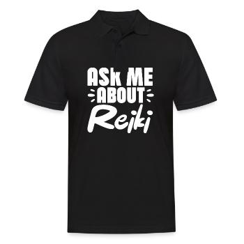Posez-moi des questions sur le Reiki - Polo Homme - noir - Devant - Kai (181cm)