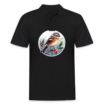 Wintervogel - Männer Poloshirt - Schwarz - Vorne - Kai (181cm)