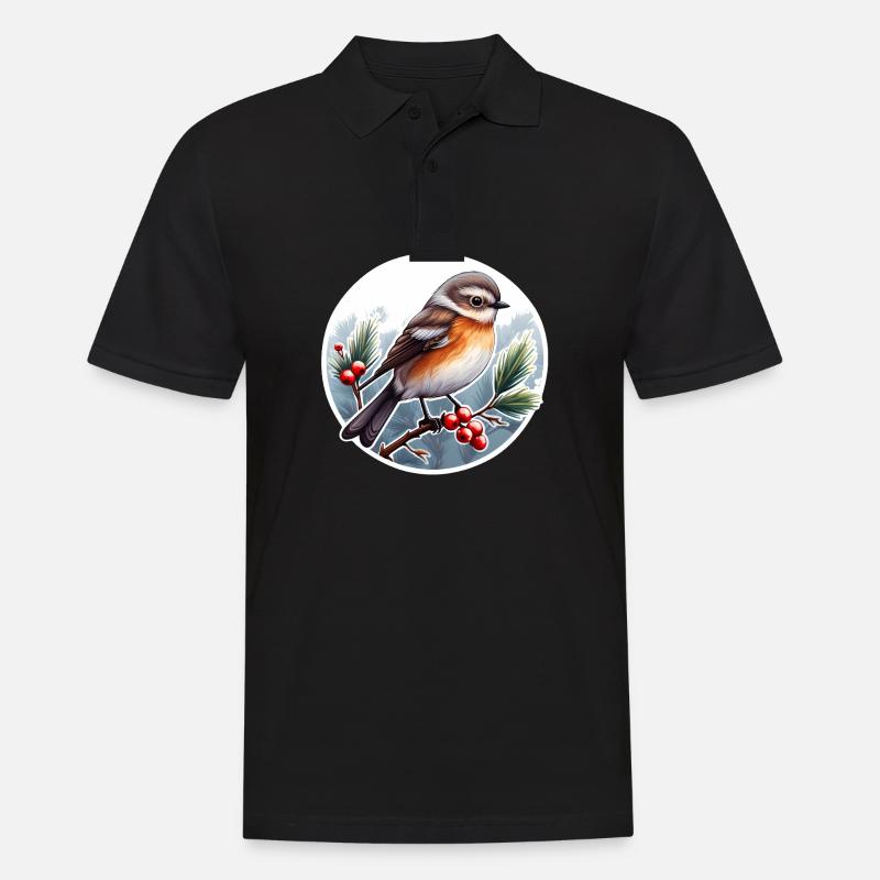 Wintervogel - Männer Poloshirt - Schwarz