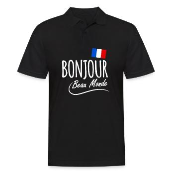 Bonjour - Männer Poloshirt - Schwarz - Vorne - Kai (181cm)