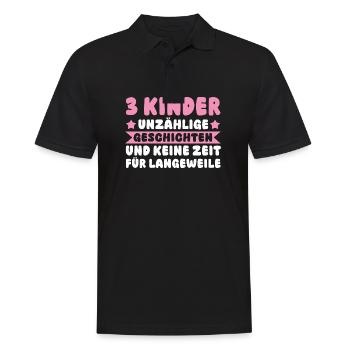 Mama Von 3 Kindern - Männer Poloshirt - Schwarz - Vorne - Kai (181cm)