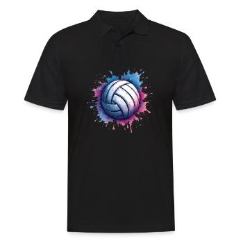 Beach Volleyball Volleyballspieler - Volleyballer - Männer Poloshirt - Schwarz - Vorne - Kai (181cm)