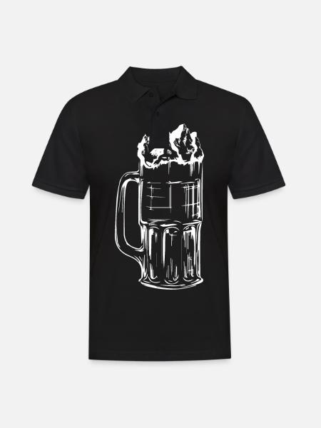 Bier - Berg - - Männer Poloshirt - Schwarz