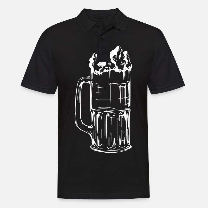 Bier - Berg - - Männer Poloshirt - Schwarz