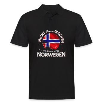 Träume von Norwegen Flagge Urlaub Geschenk - Männer Poloshirt - Schwarz - Vorne - Kai (181cm)