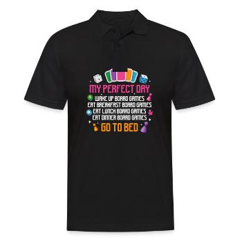 My Perfect Day Wake Boardgames Board Gaming - Men's Polo Shirt - black - Front - Kai (181cm)