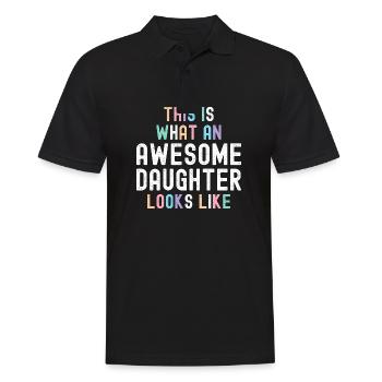 Funny This Is What An Awesome Daughter Looks Like - Men's Polo Shirt - black - Front - Kai (181cm)