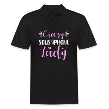 Crazy Sousaphone Lady Tube Playing Sousaphonist - Men's Polo Shirt - black - Front - Kai (181cm)