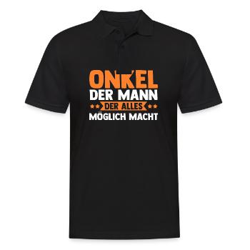 Uncle - Men's Polo Shirt - black - Front - Kai (181cm)