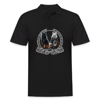 Bygul und Trejgul - Katzen der Göttin Freya - Männer Poloshirt - Schwarz - Vorne - Kai (181cm)