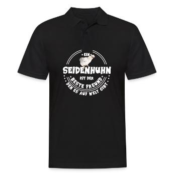 Der beste Freund ein Seidenhuhn Seidenhühner - Männer Poloshirt - Schwarz - Vorne - Kai (181cm)
