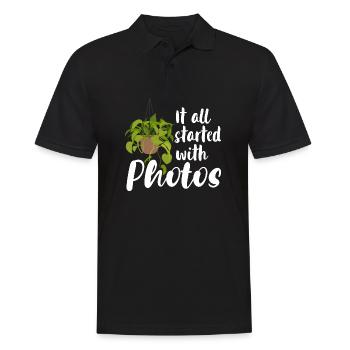 It all started with photos - Männer Poloshirt - Schwarz - Vorne - Kai (181cm)