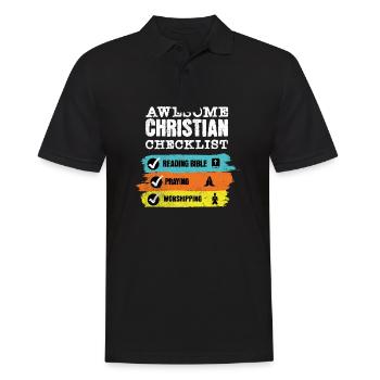 Christlicher Humor Bibel Beten Anbetung - Männer Poloshirt - Schwarz - Vorne - Kai (181cm)