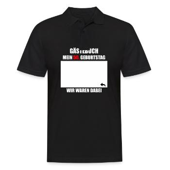 Unterschriften zum 50. Geburtstag - Gästebuch - Männer Poloshirt - Schwarz - Vorne - Kai (181cm)