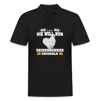 Die tut nix Seidenhühner Seidenhuhn Züchter - Männer Poloshirt - Schwarz - Vorne - Kai (181cm)