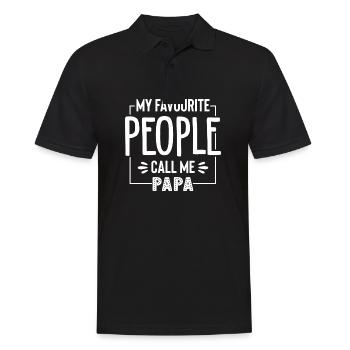 Mes gens préférés m’appellent Papa - Polo Homme - noir - Devant - Kai (181cm)