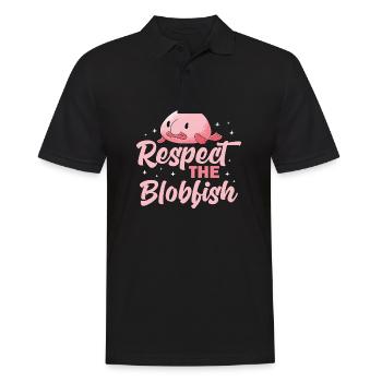 respect the blobfish Design for a blobfish lover - Männer Poloshirt - Schwarz - Vorne - Kai (181cm)