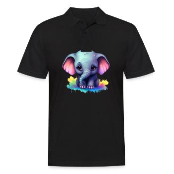 Bébé éléphant cadeau enfants enfants mode coloré - Polo Homme - noir - Devant - Kai (181cm)