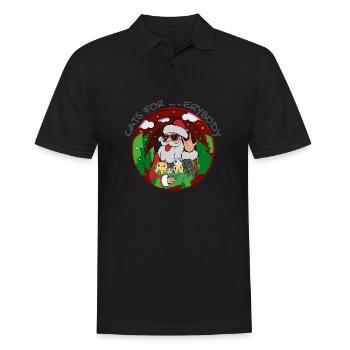 Chats Pour Tout Le Monde Chat De Noël Drôle Hippister - Polo Homme - noir - Devant - Kai (181cm)
