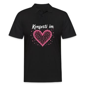 Konfetti im Herzen - Männer Poloshirt - Schwarz - Vorne - Kai (181cm)